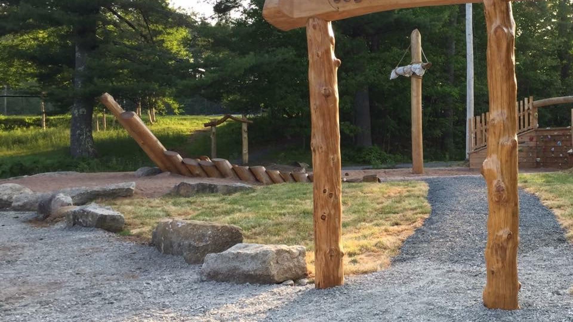 A  of Jubilee Park's Natural Playground entrance