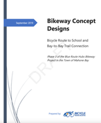 Bikeway concept report cover with blue accents and logo at the bottom.