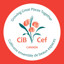 CiB Cef Canada logo with stylized flowers on a red background.